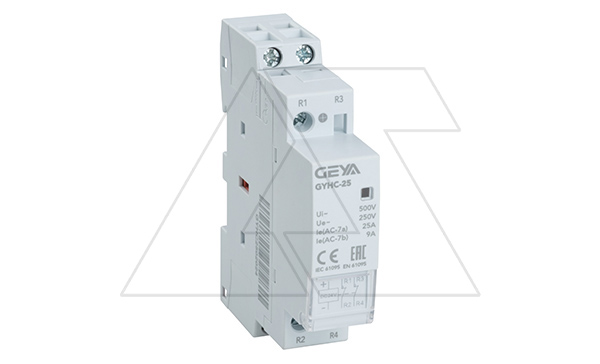 Контактор модульный GYHC-2P, 25A, 2NC, 24VDC, 1M