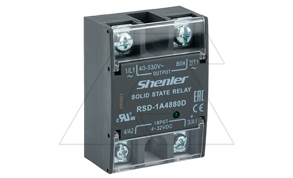 Реле твердотельное RSD-1A4880D, однофазное, 1NO, 80А(40_530VAC), 4_32VDC, W=45mm