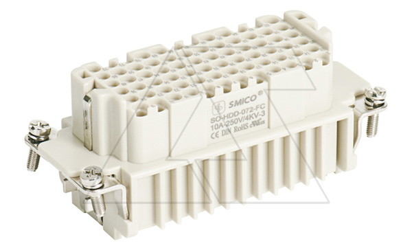 Корпус вставки контактной, размер H16B, тип гнездо, 72P+PE, 10A, 250V, обжимной контакт