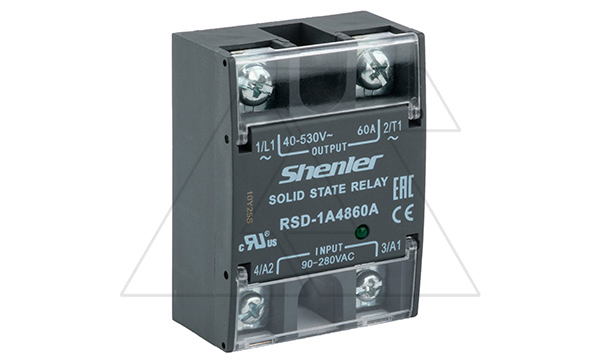 Реле твердотельное RSD-1A4860A, однофазное, 1NO, 60А(40_530VAC), 90_280VAC, W=45mm