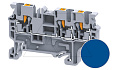 Клемма проходная CP2.5/3BU /5x62,5mm, push-in, 3 присоед., 2,5(max 4)mm2, 24A, 1000V, синяя от интернет-магазина amperkin.by