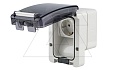 Розетка накладная SCHUKO 2P+E 16A/250V, со шторками, с поворотным механизмом, M95(95x95mm), IP66, серия PROTECTA от интернет-магазина amperkin.by