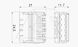 Клемма 61 525 FL универсальная, 5 контактов 0,2...2,5мм², 24А, 450V, поликарбонат от интернет-магазина amperkin.by