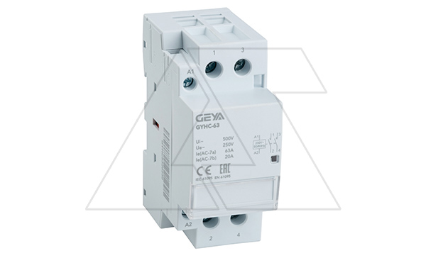 Контактор модульный GYHC-2P, 63A, 2NO, 230VAC, 2M