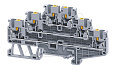 Клемма трехъярусная CPTL2.5 /5x102mm, push-in, 6 присоед., 2,5(max 4)mm2, 20A, 500V, серая от интернет-магазина amperkin.by